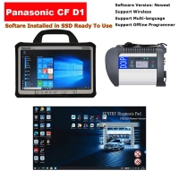 Doip MB Star SD Connect C4 Multiplexer Mercedes & Panasonic Toughbook CF-D1 Tablet I5 4G Well Installed V2023.09 Benz Xentry Das Software Ready To Use