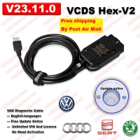 V23.11.0 VCDS HEX V2 Online Version Fly VCDS Hex-V2 Unlimited Vin (Unlock SFD) Features Support Software And Firmware Update Free Shipping