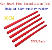 30CM Red Car Spark Plug Installation Tool Durable Spark Plug Installation Rubber Rod 5PCS/Pack For cars and motorcycles spark plug removal and installation