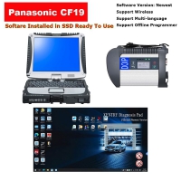 Doip MB SD Connect Compact 4 Mercedes Star Diagnosis Multiplexer With Panasonic Toughbook CF-19 Installed V2023.09 Mercedes Xentry Diagnostic Software SSD Full Set Ready To Use