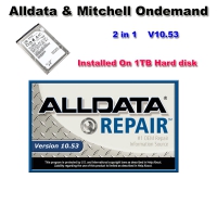 Alldata 10.53 External Hard Drive V10.53 Alldata And Mitchell Ondemand 2 in 1 Installed On 1TB Hard disk Ready To Use