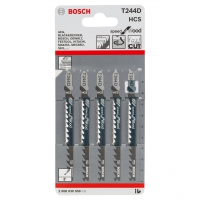 5 in 1 Bosch T244D Speed for Wood Jigsaw Blades 5 Pack Speed Wood T244D Blade Fits all T-Shank Jigsaws