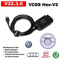 VCDS V2 Unlimited Diagnose Interface VCDS Hex-V2 Enthusiast K + CAN USB Interface With V22.3.1 VCDS V2 Download Software With Full license