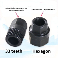 2pcs/set Pulley Removal Tool 33 Teeth Freewheel Removal Tool And Hexagon Generator Pulley Removal Tool For Toyota For Honda